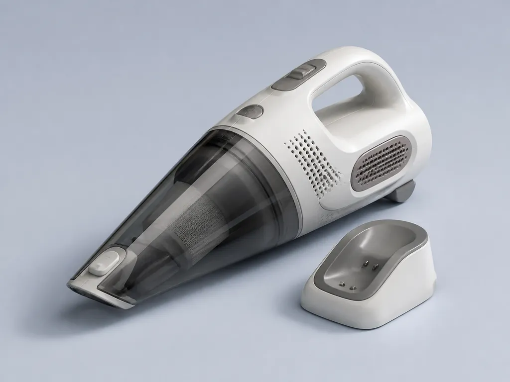 Авторская иллюстрация пылесоса класса BLACK+DECKER HNVD215J00