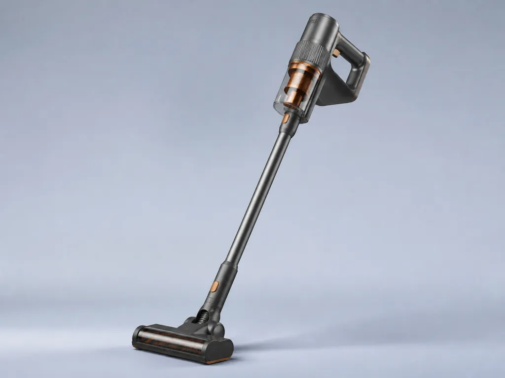 Авторская иллюстрация пылесоса класса Dyson V15 Detect