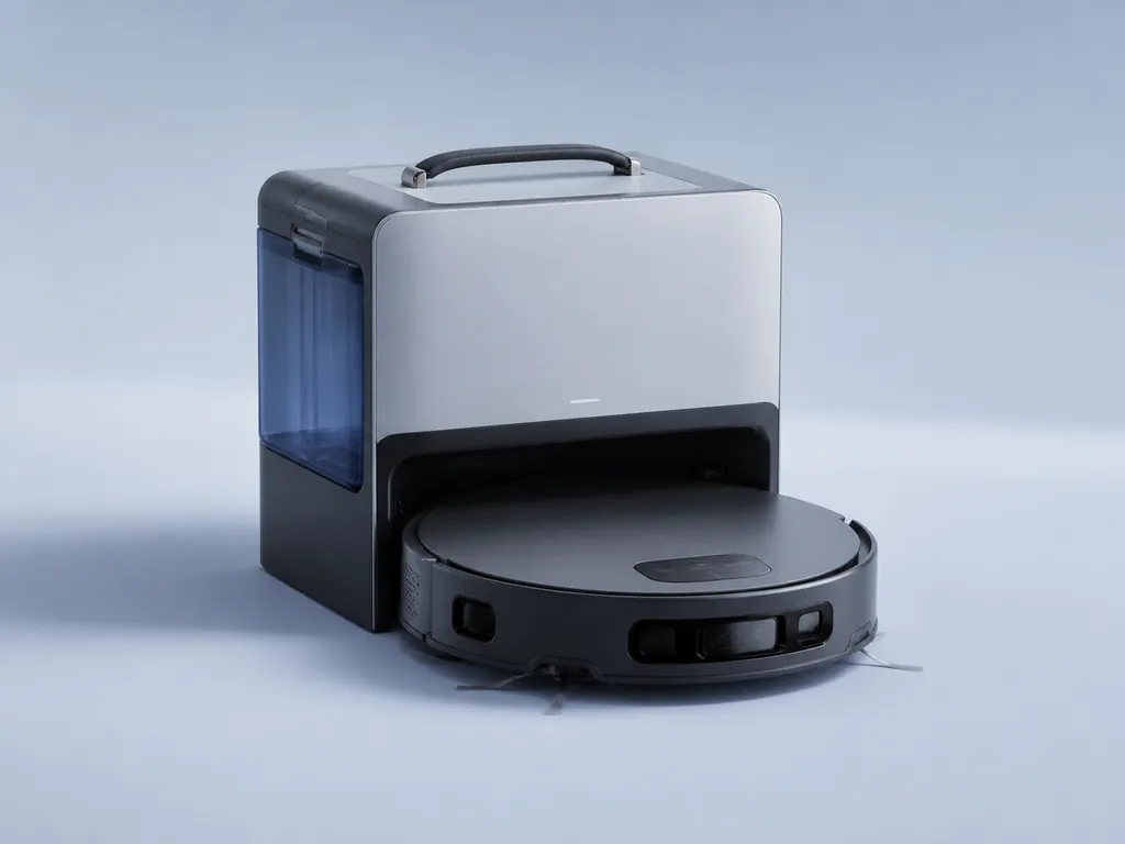 Авторская иллюстрация пылесоса класса ECOVACS DEEBOT X11 OmniCyclone