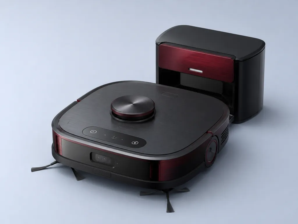 Авторская иллюстрация пылесоса класса LG HOM-BOT Square